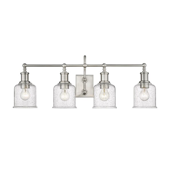 Bryant 4 Light Vanity, Brushed Nickel And Clear Seedy